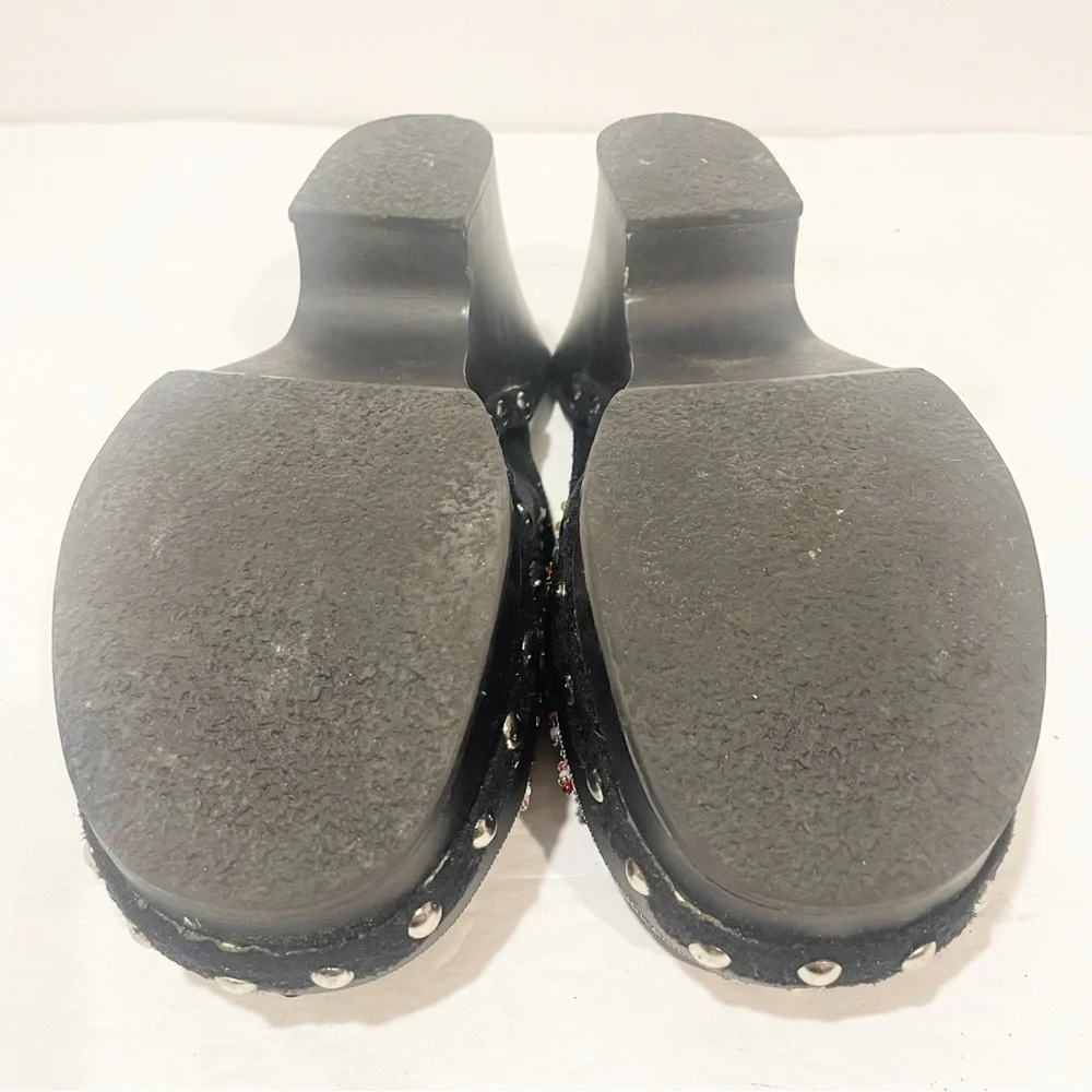 Steve Madden Size 6.5 Black Y2K Satin Beaded Clogs - Picture 6 of 6